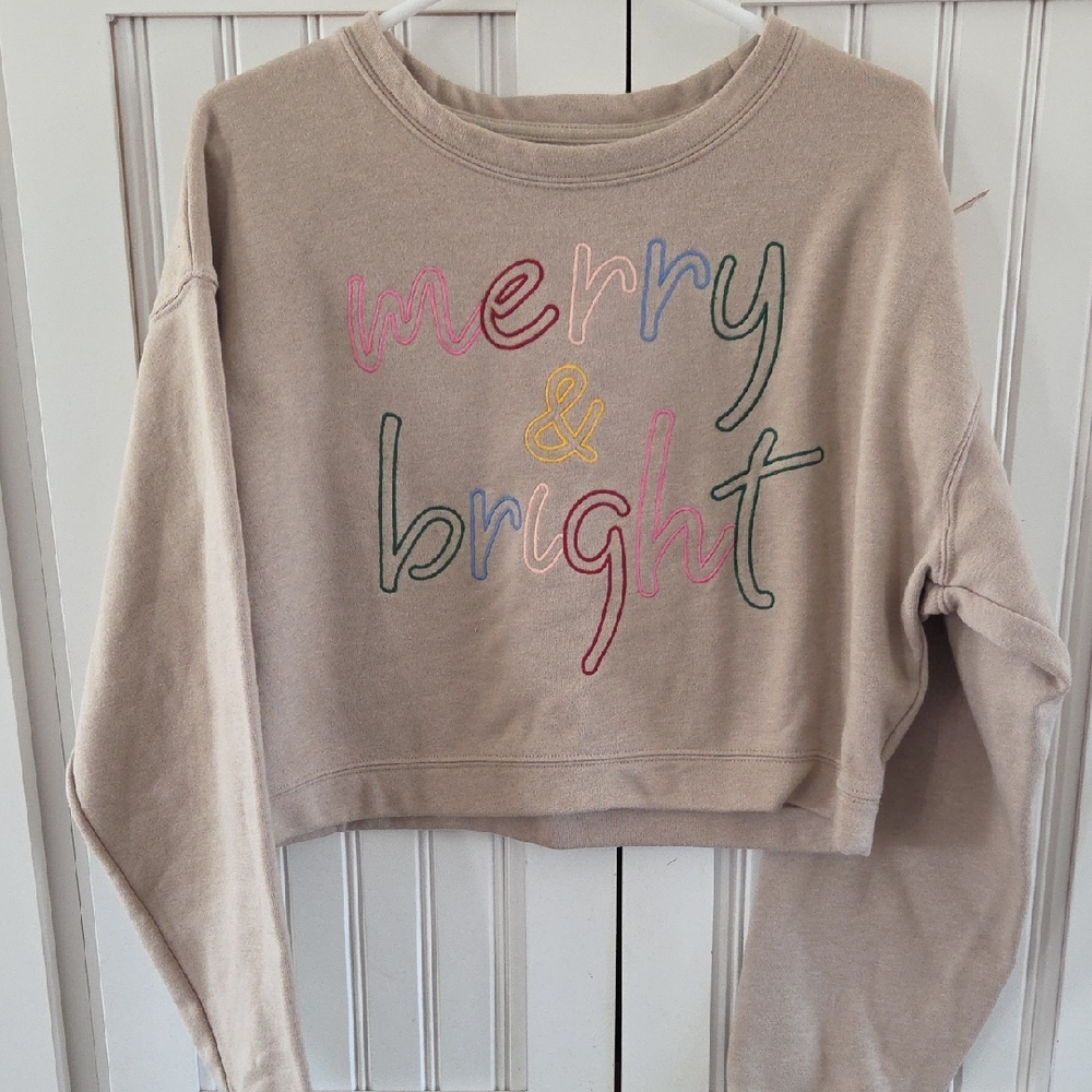 Inspired Culture Womens XL Merry & Bright Sweatshirt